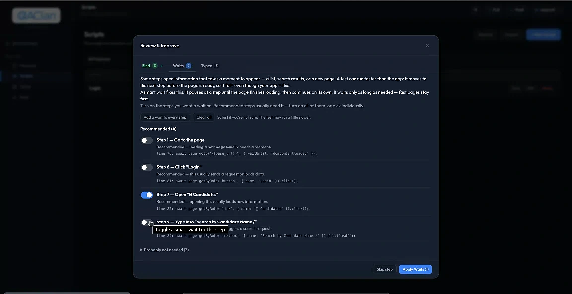 Smart editing a script — recommended steps and refinements
